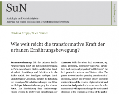 Nascent-Publikation in Soziologie und Nachhaltigkeit